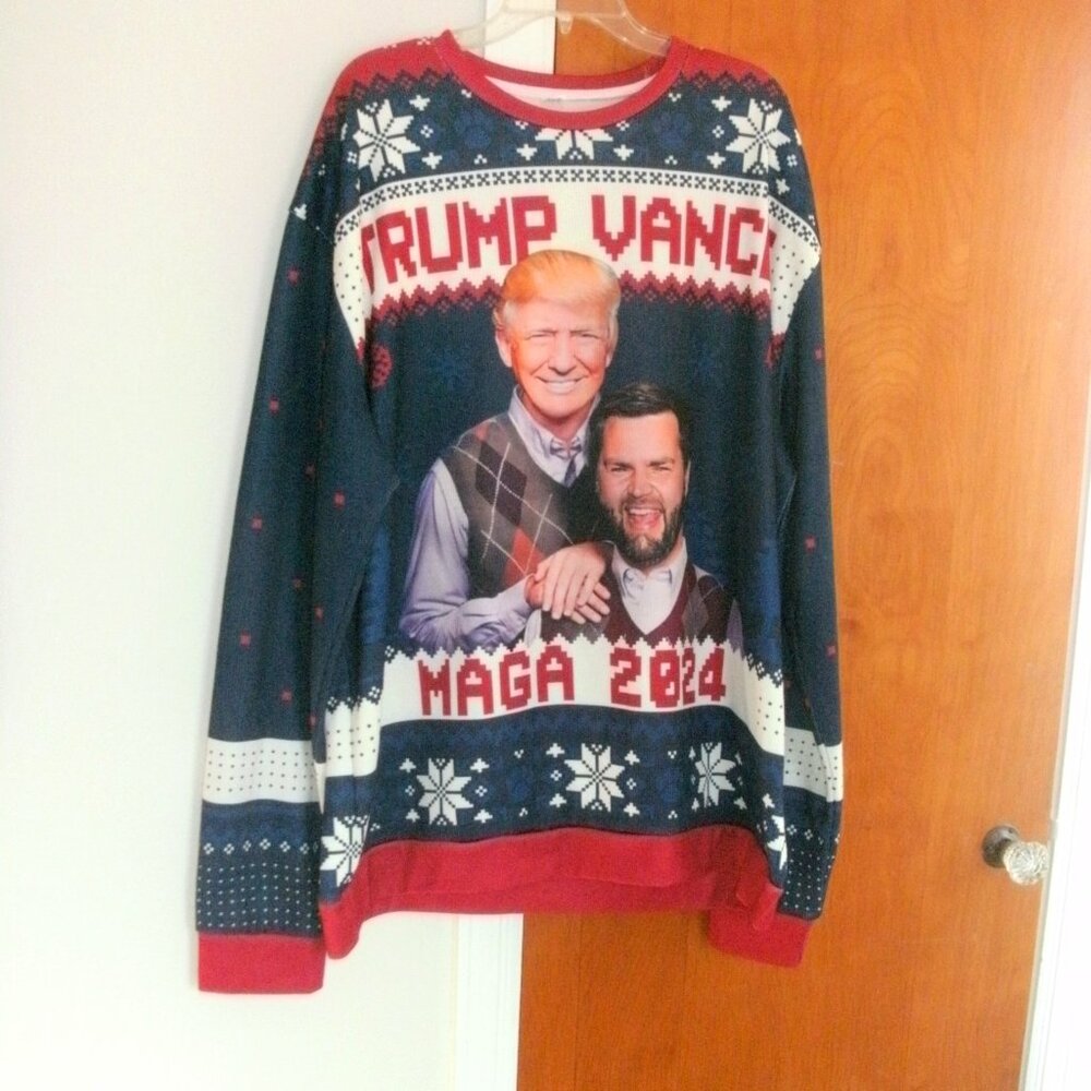 Collectible Trump Vance 2024 Supporters Holiday Sweater Shirt Top size 3XL